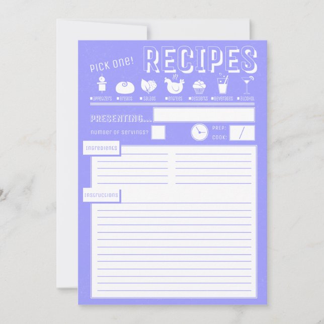 Recipe Card in Victoire Blue (Front)