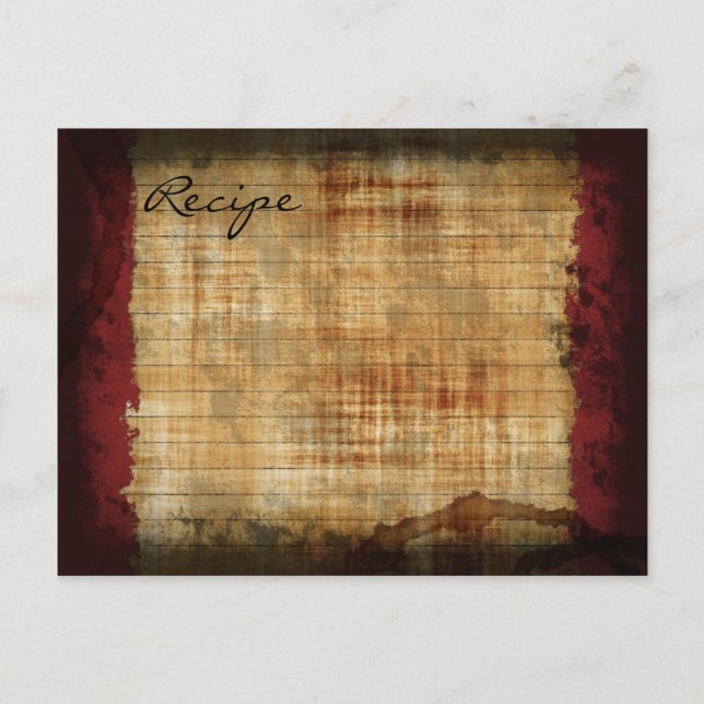 Recipe Card - old with stains (Front)
