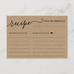 Recipe Card on Rustic Kraft Background
