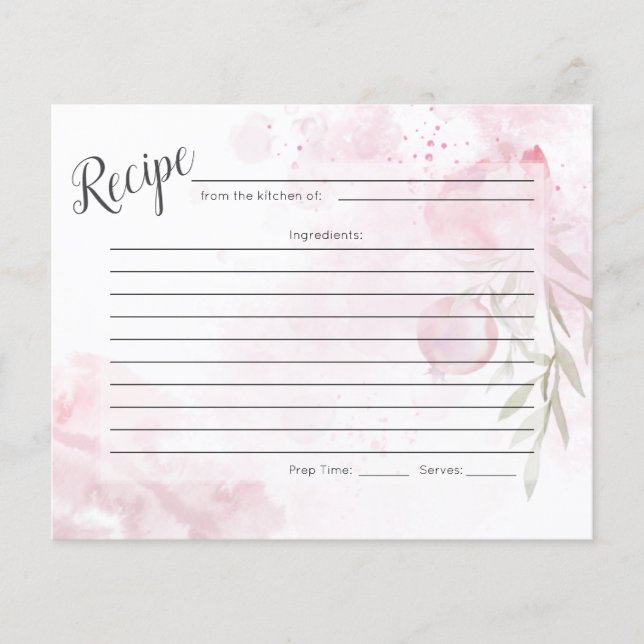 RECIPE CARD | Pastel Dusty Pink Rose and Rosehip (Front)