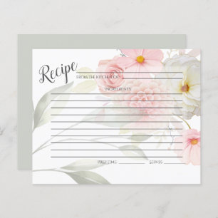 RECIPE CARD Pastel Pink Floral Bouquet