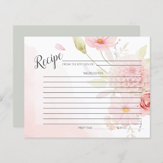 RECIPE CARD | Pastel Pink Floral Spray (Front/Back)