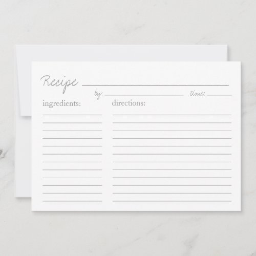 Recipe Card  Recipe Style _ 5x7