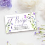Recipe Card Request for Bride Purple Wildflower