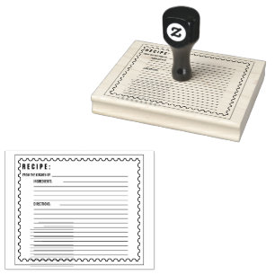 Recipe Card Rubber Stamp