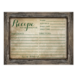 Recipe Card | Rustic Calligraphy Card