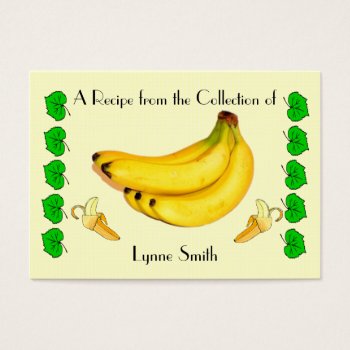 Recipe Card (small) Banana Design by Lynnes_creations at Zazzle