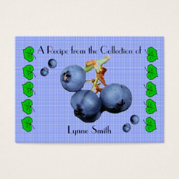 Recipe Card (small) Blueberry Design by Lynnes_creations at Zazzle