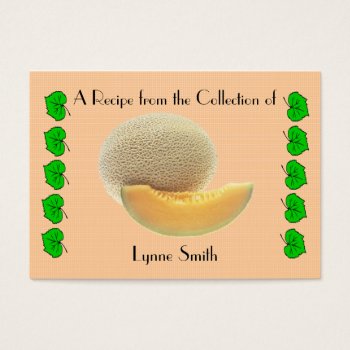 Recipe Card (small) Cantaloupe Design by Lynnes_creations at Zazzle