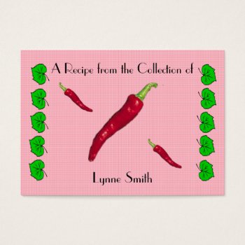 Recipe Card (small) Hot Red Pepper Design by Lynnes_creations at Zazzle