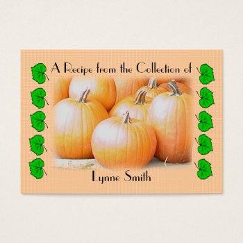 Recipe Card (small) Pumpkin Design by Lynnes_creations at Zazzle