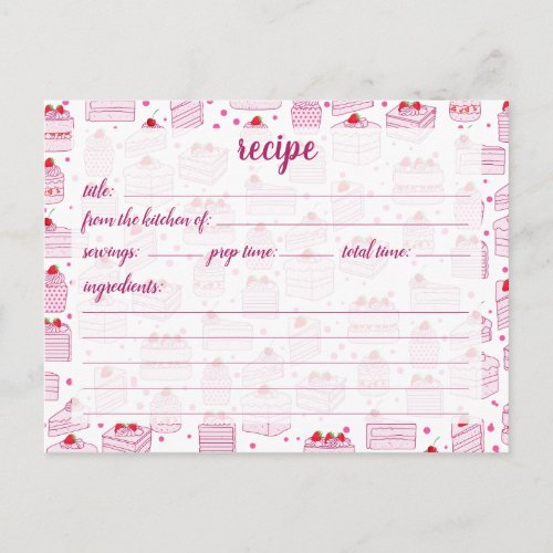 Recipe Card  Strawberry Polka Dot Cake