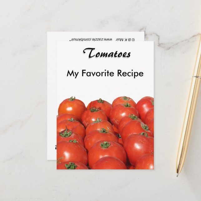 Recipe Card - Tomatoes (Front/Back In Situ)