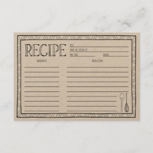 Recipe Card Wedding Insert Enclosure Card