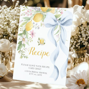 Recipe Cards Bridal Shower   Main Squeeze Lemon  Pedestal Sign