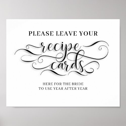 Recipe Cards For The Bride Wedding Sign
