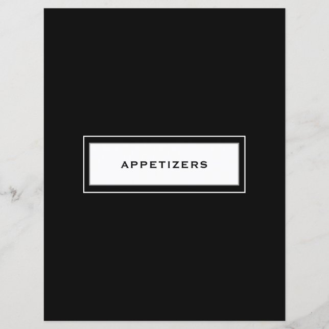 Recipe Category | Appetizers | Black & White (Front)