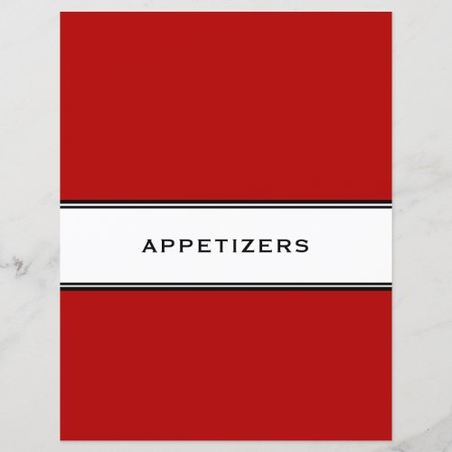 Recipe Chapter  Appetizers  Red Black  White