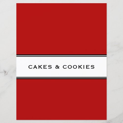 Recipe Chapter  Cakes Cookies  Red Black  White