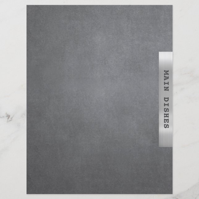 Recipe Chapter Divider Main Dishes Silver (Front)