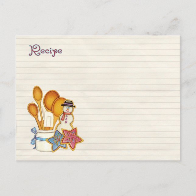 recipe christmas cookies holiday postcard (Front)