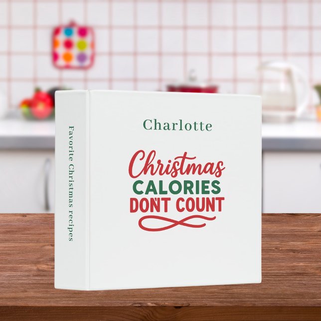 Recipe Christmas quote funny diet 3 Ring Binder (Creator Uploaded)