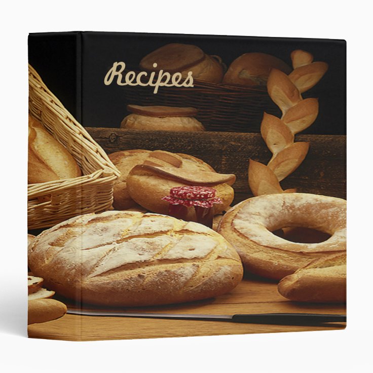 Recipe Cookbook Binder Bread Zazzle