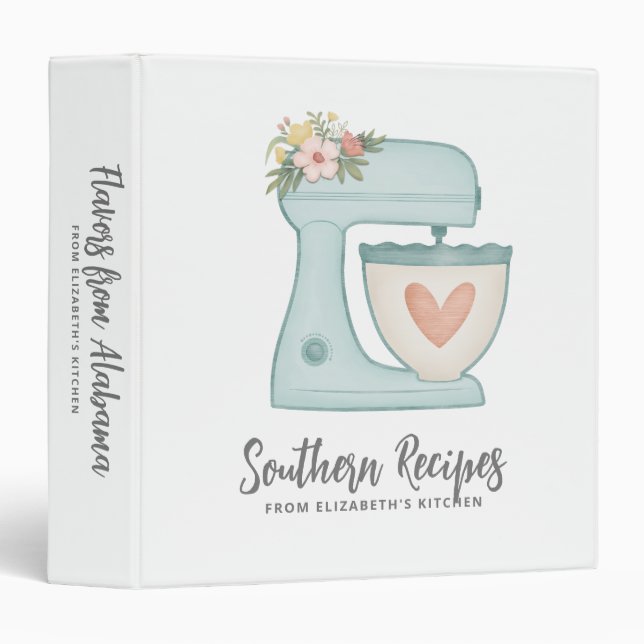 Recipe Cookbook Cake Mixer Bakery 3 Ring Binder (Front/Spine)