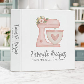 Recipe Cookbook Cake Mixer Bakery 3 Ring Binder