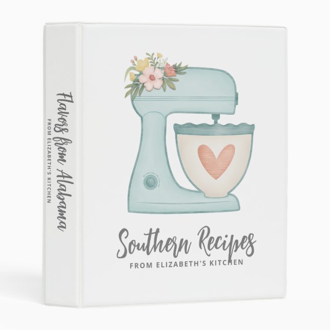 Recipe Cookbook Cake Mixer Bakery 3 Ring Binder (Front/Spine)
