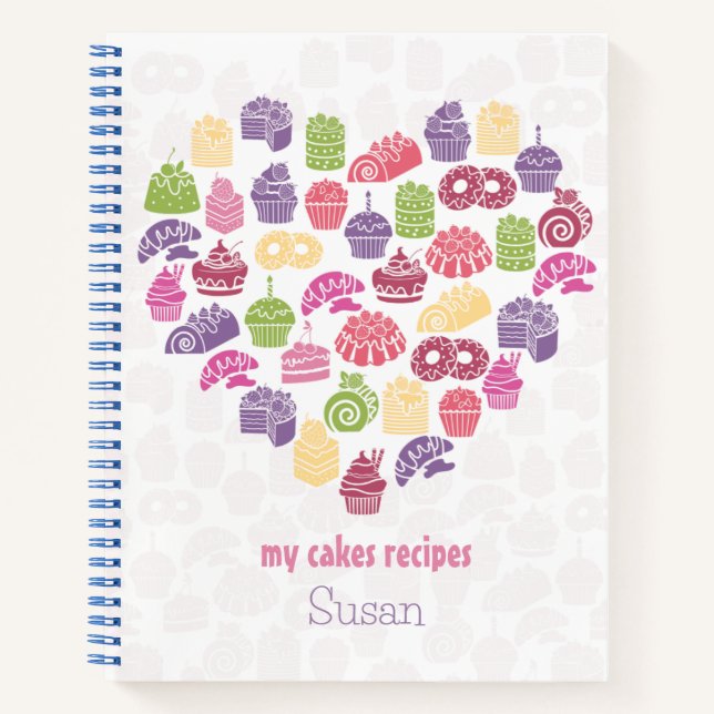 Recipe Cookbook & Cakes Notebook (Front)