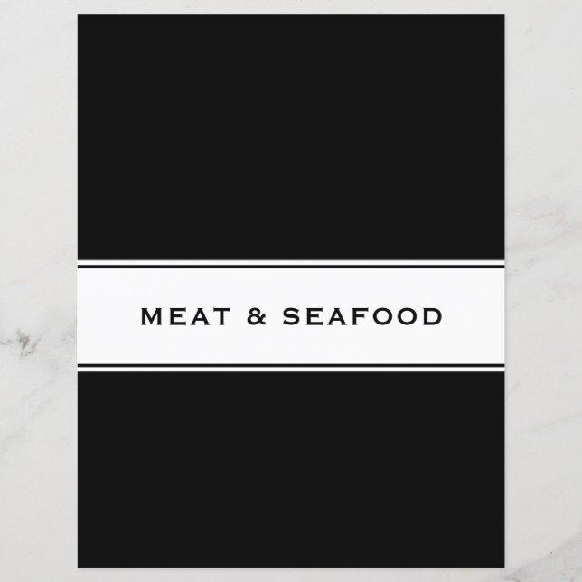 Recipe Cookbook Chapter Divider | Meat & Seafood (Front)