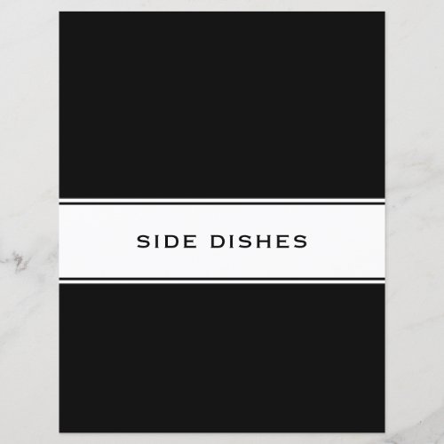 Recipe Cookbook Chapter Divider  Side Dishes