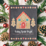 Recipe Cookbook Cute Gingerbread Rustic Chalkboard Notebook<br><div class="desc">Here’s a wonderful way to keep track of all your favorite holiday recipes. Easily access your holiday culinary adventures with this adorable, fun, chic, simple, modern, custom name Christmas recipe binder. A cute gingerbread house, cookie trees, stars, hearts and candies overlay a dark charcoal gray chalkboard. An additional gingerbread wreath...</div>