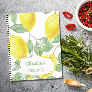 Recipe cookbook lemons notebook