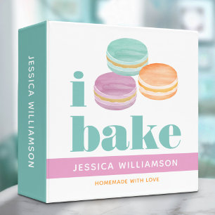 Recipe Cookbook Macaron Turquoise Purple Orange 3 Ring Binder
