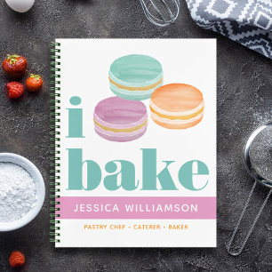 Recipe Cookbook Macaron Turquoise Purple Orange Notebook