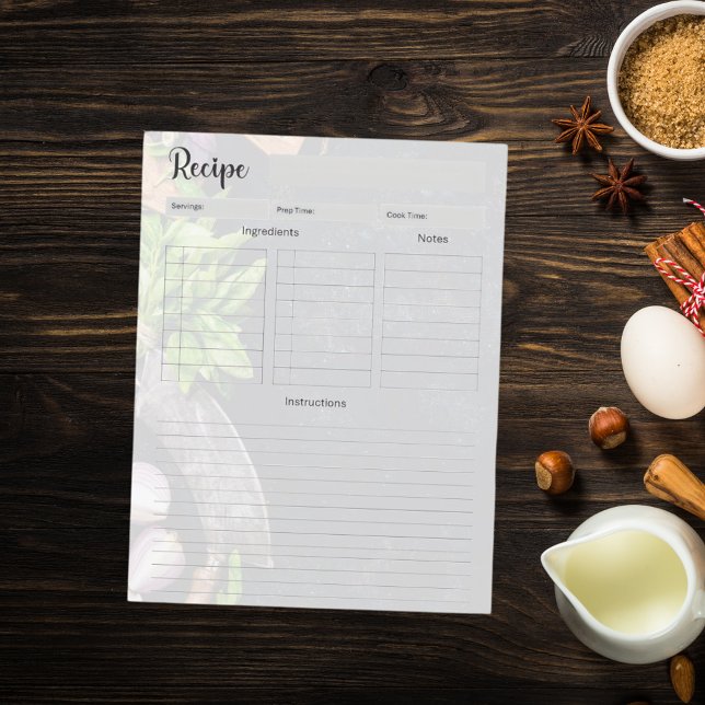 Recipe cookbook page insert (Creator Uploaded)