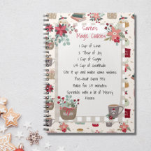 Recipe cookbook pattern Christmas family