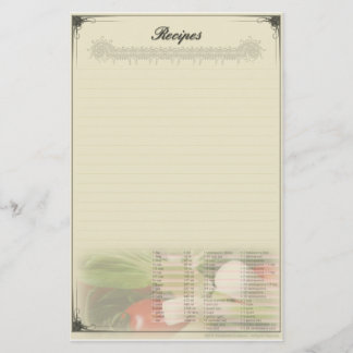 Recipe Custom Stationery
