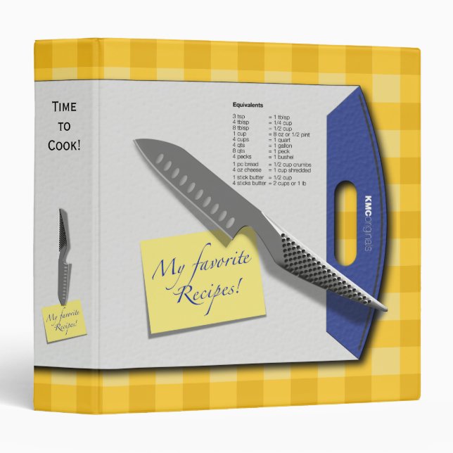 Recipe Cutting Board Knife Avery Binder (Front/Spine)