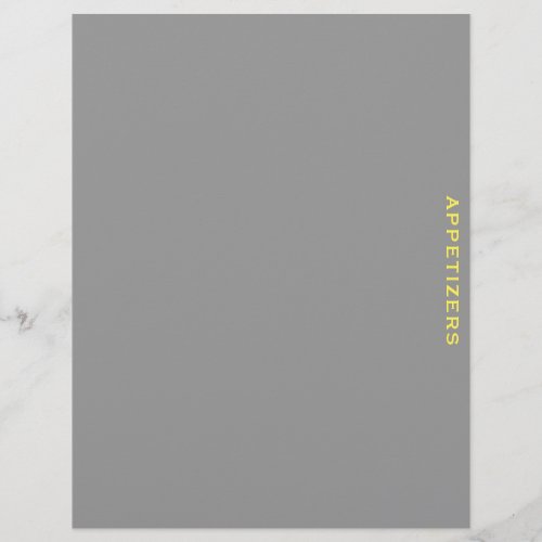 Recipe Divider  Appetizers  Gray  Yellow