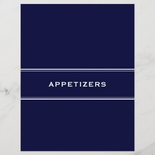 Recipe Divider Appetizers Navy Blue