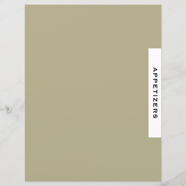 Recipe Divider | Appetizers | Sage Black & White (Front)