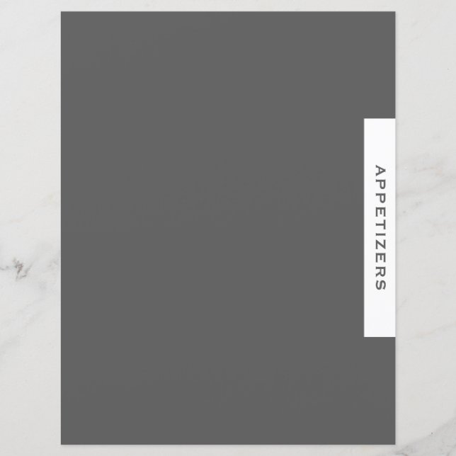 Recipe Divider | Appetizers | Simple Gray & White (Front)
