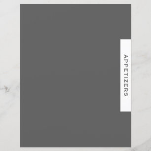 Recipe Divider Appetizers Simple Gray & White