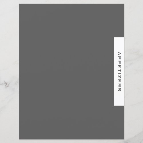 Recipe Divider  Appetizers  Simple Gray  White