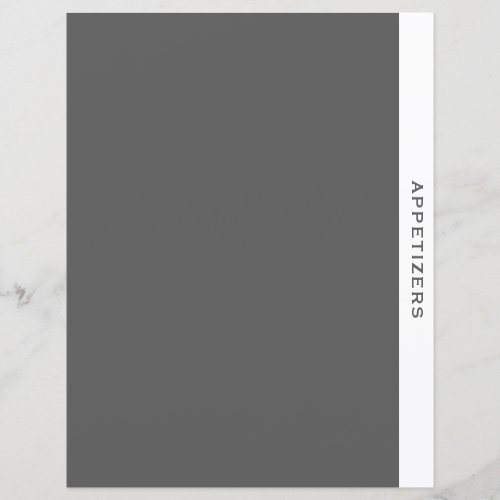 Recipe Divider  Appetizers  Simple Gray  White