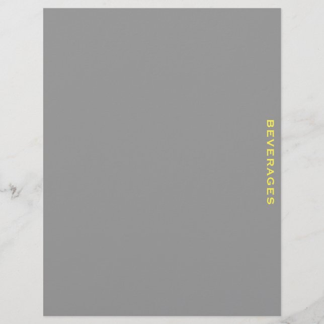Recipe Divider | Beverages | Gray & Yellow (Front)