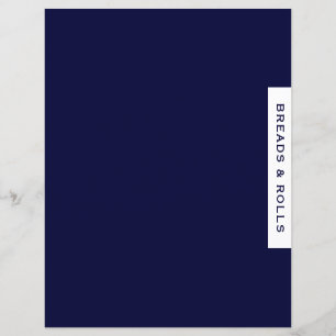 Recipe Divider Breads & Rolls Navy & White